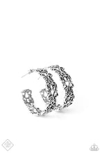 Load image into Gallery viewer, Hoop Earring: &quot;Laurel Wreaths - Silver&quot;
