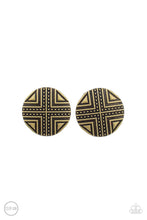 Load image into Gallery viewer, Shielded Shimmer - Brass - Clip-On Earrings
