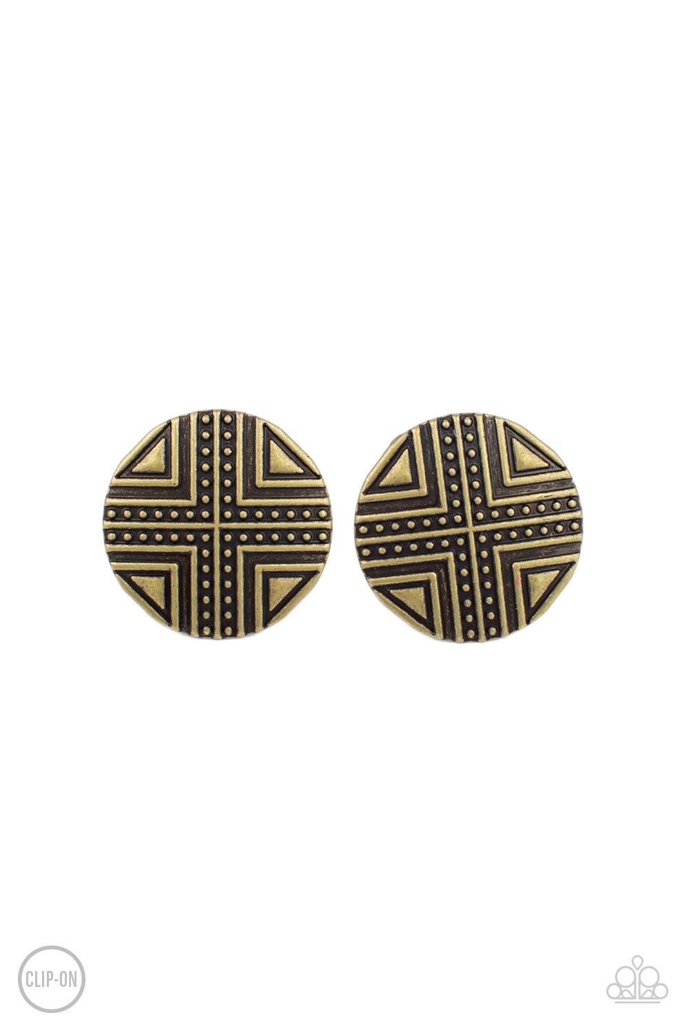 Shielded Shimmer - Brass - Clip-On Earrings