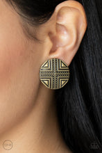 Load image into Gallery viewer, Shielded Shimmer - Brass - Clip-On Earrings
