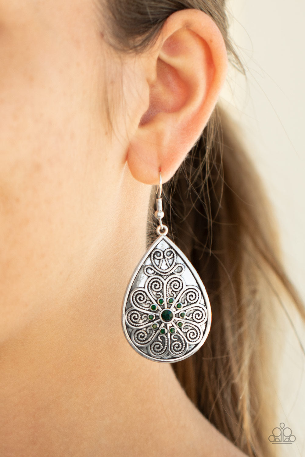 Banquet Bling Earrings - Green