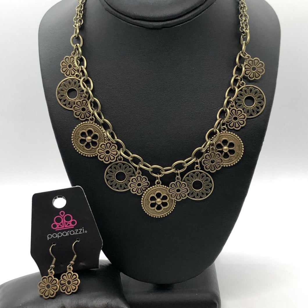 Meadow Masquerade Brass Necklace