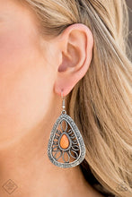 Load image into Gallery viewer, Floral Frill - Orange Earrings
