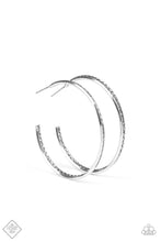 Load image into Gallery viewer, Hoop Earring: &quot;Texture Tempo&quot; Silver Hoop Earrings
