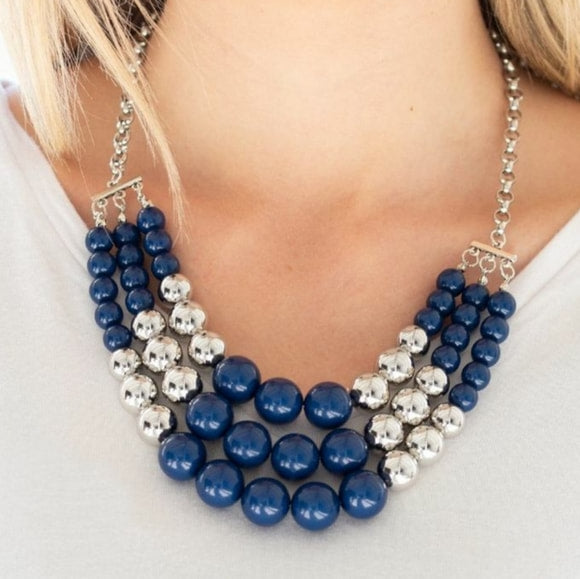 Dream Pop Blue & Silver Necklace