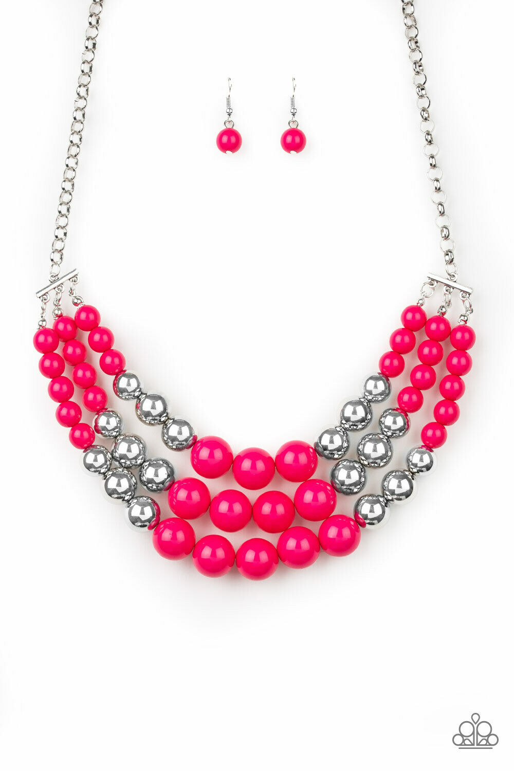 Dream Pop Pink & Silver Necklace