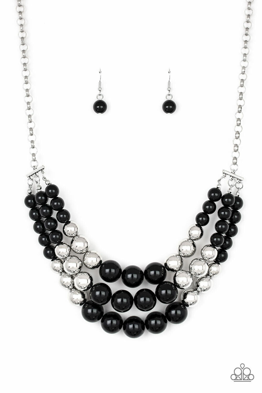 Dream Pop Black & Silver Necklace