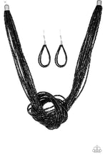 Load image into Gallery viewer, Knotted Knockout - Black Necklace
