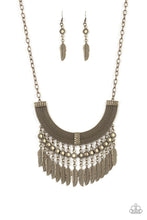 Load image into Gallery viewer, Fierce in Feathers Brass Necklace
