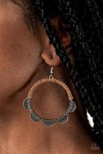 Load image into Gallery viewer, Earring: &quot;Tambourine Trend&quot; - Brown
