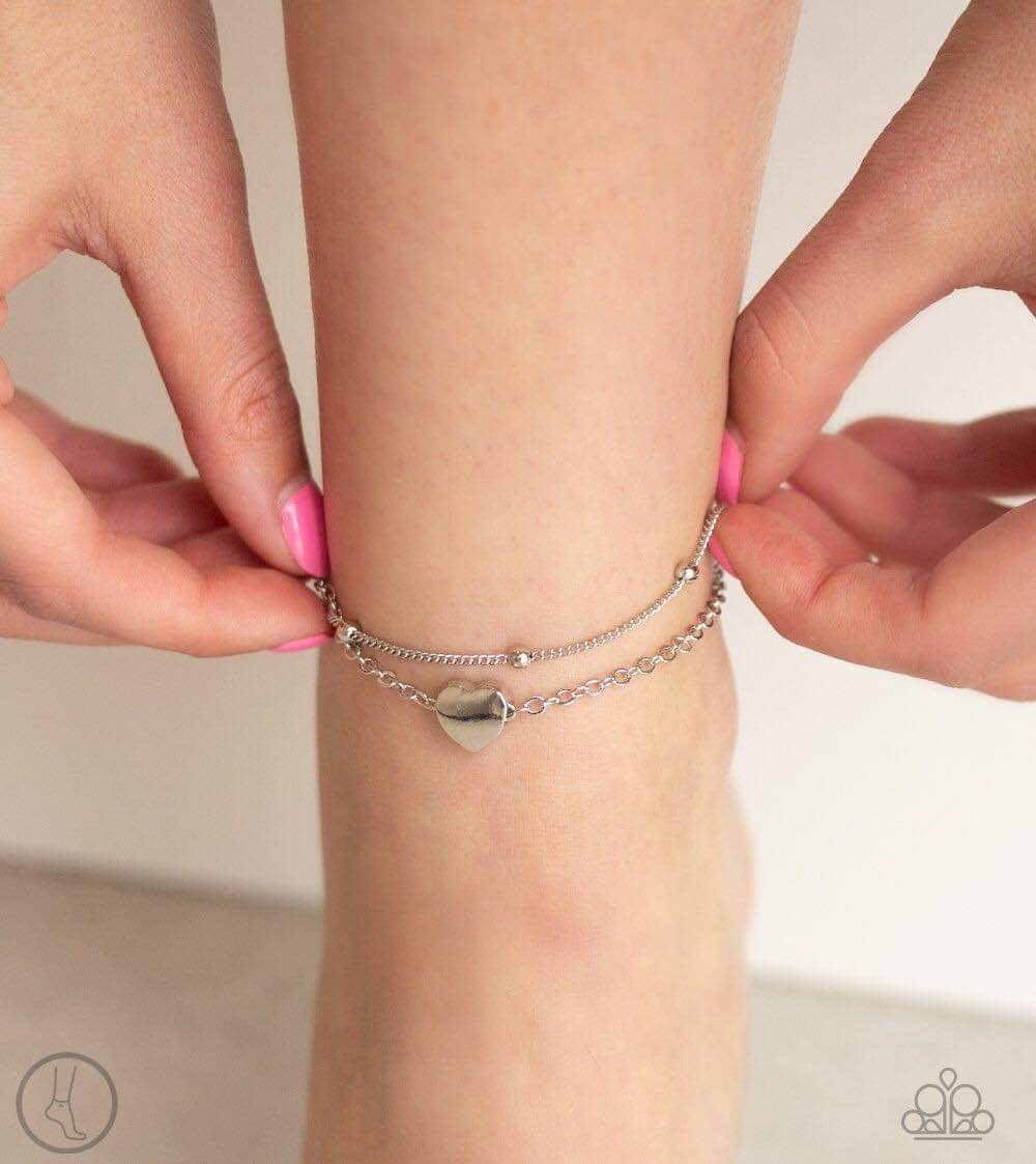 Ocean Heart Silver Anklet